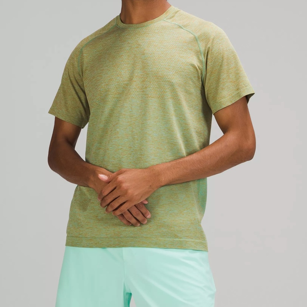 Lululemon Metal Vent Tech SS*Tri Color Gold Spice Electric Turquoise Optic White